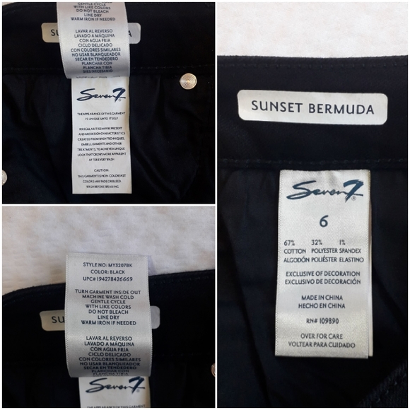 Seven 7 | Bermuda black jeans rolled cuffs - Picture 16 of 16